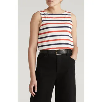 Universal Standard Noyack Breton Stripe Tank in Red/white/blue Stripe at Nordstrom, Size 4X-Large