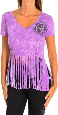 Zumba Fitness Womens WT Top We Come in Pieces Slashed V-Neck, Orchid, L