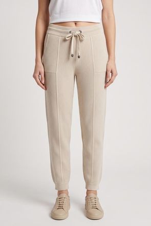 Brunello Cucinelli Beige Ribbed Knit Trousers, Size XL
