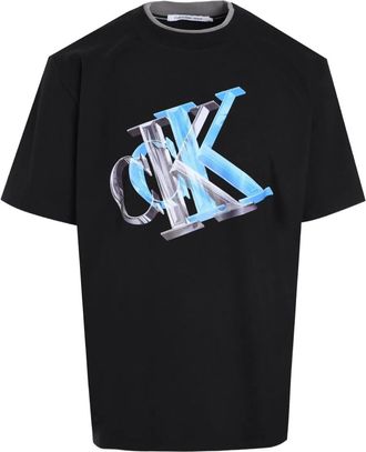 Calvin Klein 3D Monogram Tee T-shirt - men - Fabric - M - Black