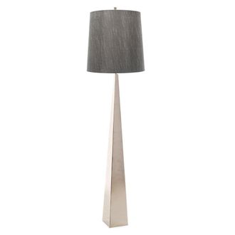 Netlighting Ascent 1 Light Floor Lamp Polished Nickel E27 in Grey