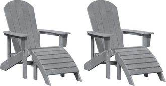 vidaXL vidaXL Garden Lounge Furniture 2 pcs Light Grey 74 x 82 x 90cm Plastic