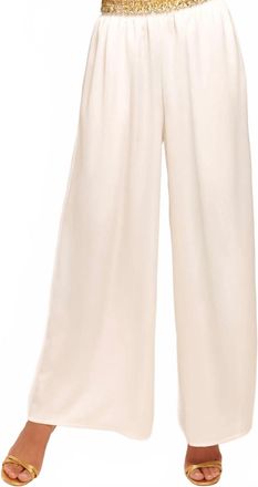 Ramy Brook Leila Hand Beaded Wide Leg Pants In Ivory