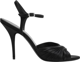 Balenciaga Dynas Pliss&eacute; Heeled Sandal - Dames - Sandalen met hakken - Zwart - 40 EU - Leer - Schoenen