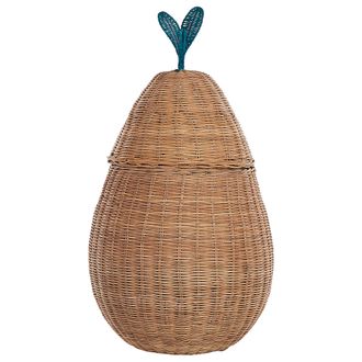 Beliani Cesta De Rat&aacute;n Natural Beige 77 Cm Pera Habitaci&oacute;n Infantil Vagsoy