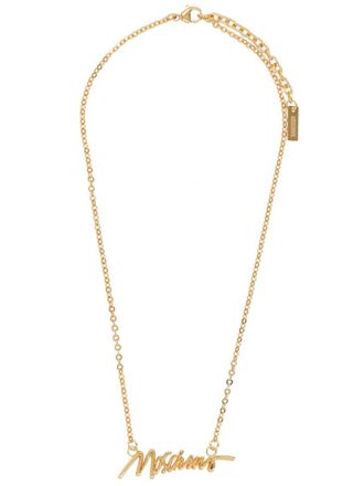 Moschino Golden Logo Pendant Necklace