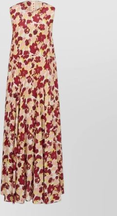 Marni empire waist maxi dress sleeveless round neckline