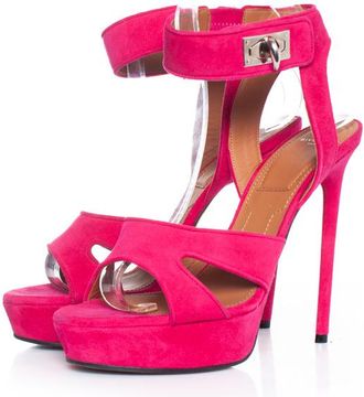 Givenchy Givenchy roze suède haaienplatform sandalen