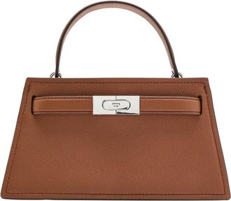 Tory Burch Lee Radziwill Mini Pebbled Leather top Handle bag - Tan - One Size