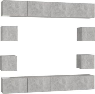 vidaXL Juego De Muebles De Sal&oacute;n 8 Piezas Gris Hormig&oacute;n