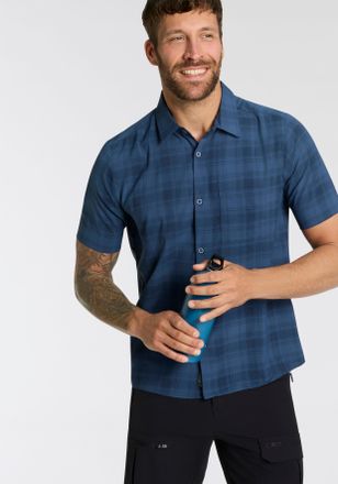 Killtec Kurzarmhemd KILLTEC KOS 98 MN WVN SHRT, Herren, Gr. M, N-Gr, blau (dunkelblau), Obermaterial: 100% Polyester, mit Schlitz, Hemden Kurzarmhemd