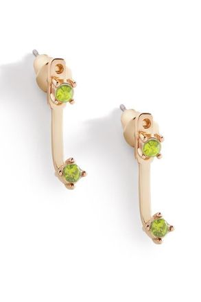 Mint & Lily Birthstone Drop Ear Jacket Earrings in August Peridot at Nordstrom