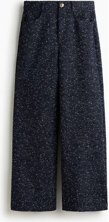 H&M Boucl&eacute; Trousers in Navy Blue Melange at Nordstrom, Size Xx-Large