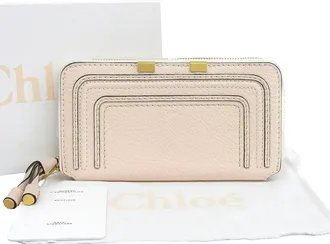 Chlo&eacute; Light Pink Leather Long Wallet (Bi-Fold) (Pre-Owned)