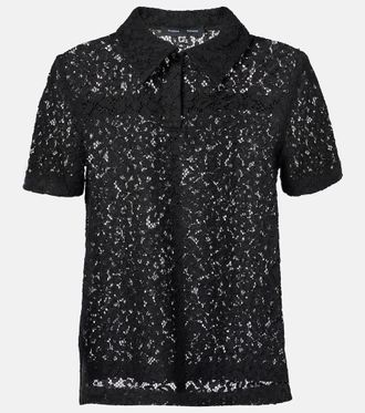 Proenza Schouler Kennedy floral lace polo shirt