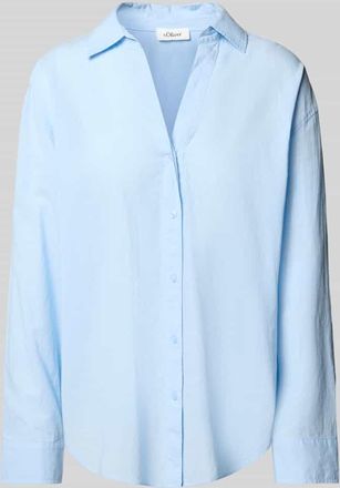 s.Oliver Red Label Relaxed Fit Hemdbluse aus reiner Baumwolle in Hellblau, Gr&ouml;&szlig;e 42