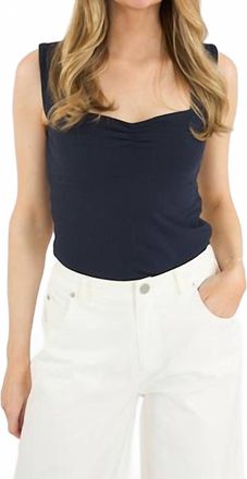 French Connection Maisie Ruched Front Tank In Marine