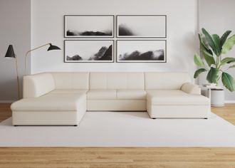 Domo Collection Wohnlandschaft »Topper, elegant und zeitlos, komfortabel, U-Form« wahlweise mit Bettfunktion