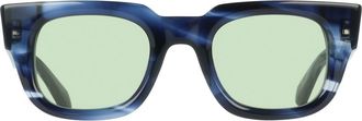 Ferragamo 49mm Small Rectangle Sunglasses in Blue Horn at Nordstrom