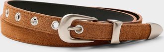 Le 31 Mens Metallic eyelet suede skinny belt Imported from Seoul