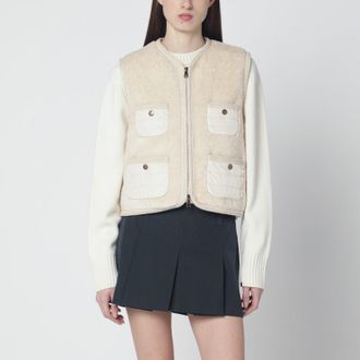 Moncler Mimosa gilet in teddy-effect fleece