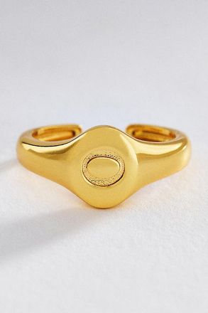 Luv AJ Initial Oval Signet Ring
