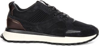 HUGO BOSS Sneakers, male, Blue, 10 UK, Navy Brown Runner Knit Trainers