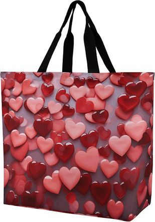 Generic Hearts Shoulder Bag Eco Friendly Shopper Bag Handle Shoulder Bags For Work College Casual