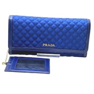 Prada Pre-owned Wallets, female, Blue, Size: ONE SIZE Pre-owned Nylon Quilted Long Wallet