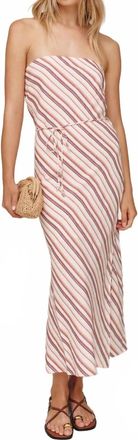 Bella Dahl Strapless Bias Maxi Dress In Sunset Stripe