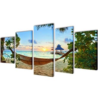 vidaXL Set Decorativo De Lienzos Para Pared Hamaca 200 X 100 Cm Vidaxl