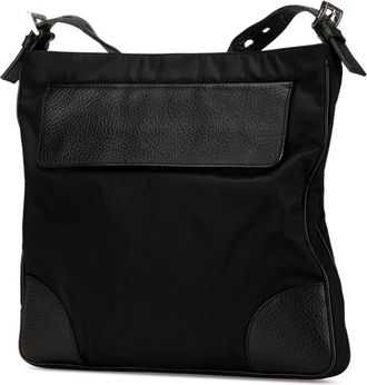 Prada Hobo Bags - 2013-2024 Vitello Daino Trimmed Tessuto Zip Top Cr - Gr. unisize - in Schwarz - für Damen