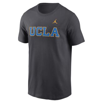 Nike Jordan Mens UCLA Bruins Primetime Wordmark Jordan College T-Shirt in Grey | CLEVGGTN199UY7-UCL