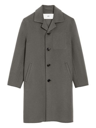 Ami Single-Breasted Coat with Notched Lapel