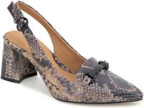 Gentle Souls Dionne Block Heel Slingback Pump in Brown Snake Leather at Nordstrom Rack, Size 7.5