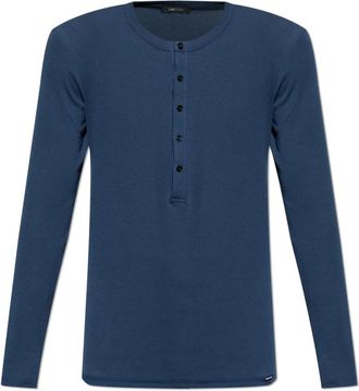 Tom Ford Lange mouw ondergoed T-shirt - Heren - Longsleeves - Blauw - XL - Tops