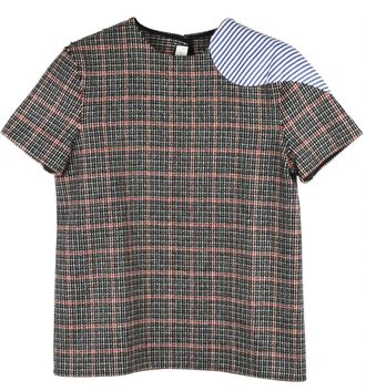 Victoria Beckham Wool Boxy Plaid Top Size XS