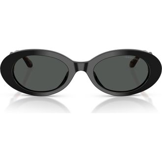 Giorgio Armani 52mm Oval Sunglasses in Black/dark Grey at Nordstrom