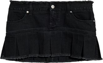 Misbhv logo patch denim skirt - women - Cotton - M - Black