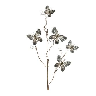 Melrose International Butterfly Twig Spray (Set of 4) - Blue, White