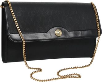 Dior Vintage Honeycomb Chain Canvas Black Canvas Bag (Pre-Owned)