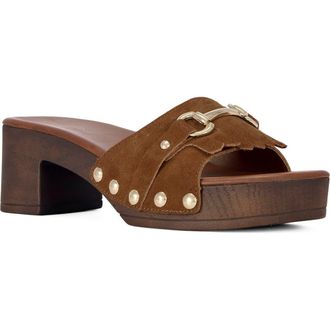 Azalea Wang Epsilon Platform Sandal in Brown at Nordstrom, Size 10