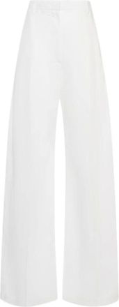 Sportmax Broeken, Dames, Wit, S, Katoen, Gebe Wide Broeken