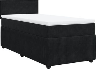 vidaXL Cama Box Spring Con Colch&oacute;n Terciopelo Negro 100x200 Cm Vidaxl