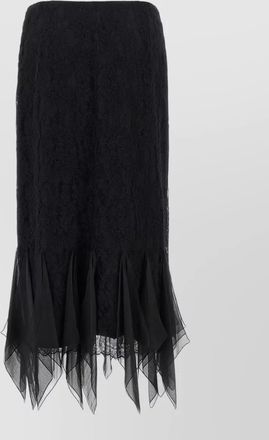 Valentino Garavani lace skirt asymmetric hem floral pattern