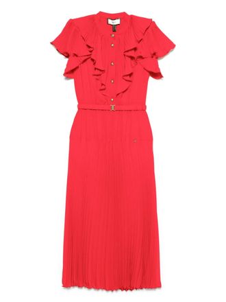 Nissa pleated midi dress - women - Viscose/Polyester - 38 - Red