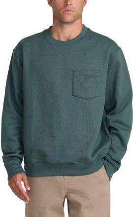 Rvca Dayshift Pocket Crewneck Sweatshirt in Balsam Green at Nordstrom, Size Xx-Large