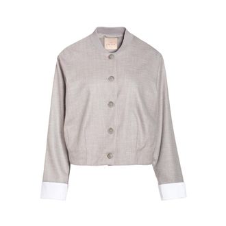 H2O Light Jackets, female, Gray, XS, Cropped Round-neck Jacket