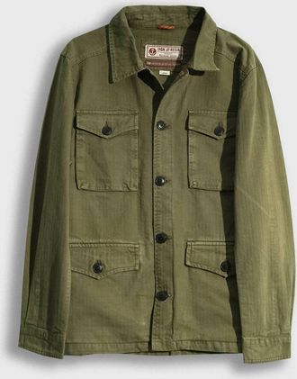 Iron And Resin Mens Herringbone Military Jacket In Army