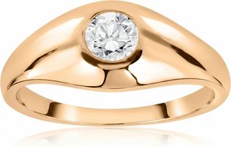 Pompeii3 1/2Ct Mens Solitaire Diamond Solitaire Engagement Wedding Ring Gold Lab Grown Size Selectable